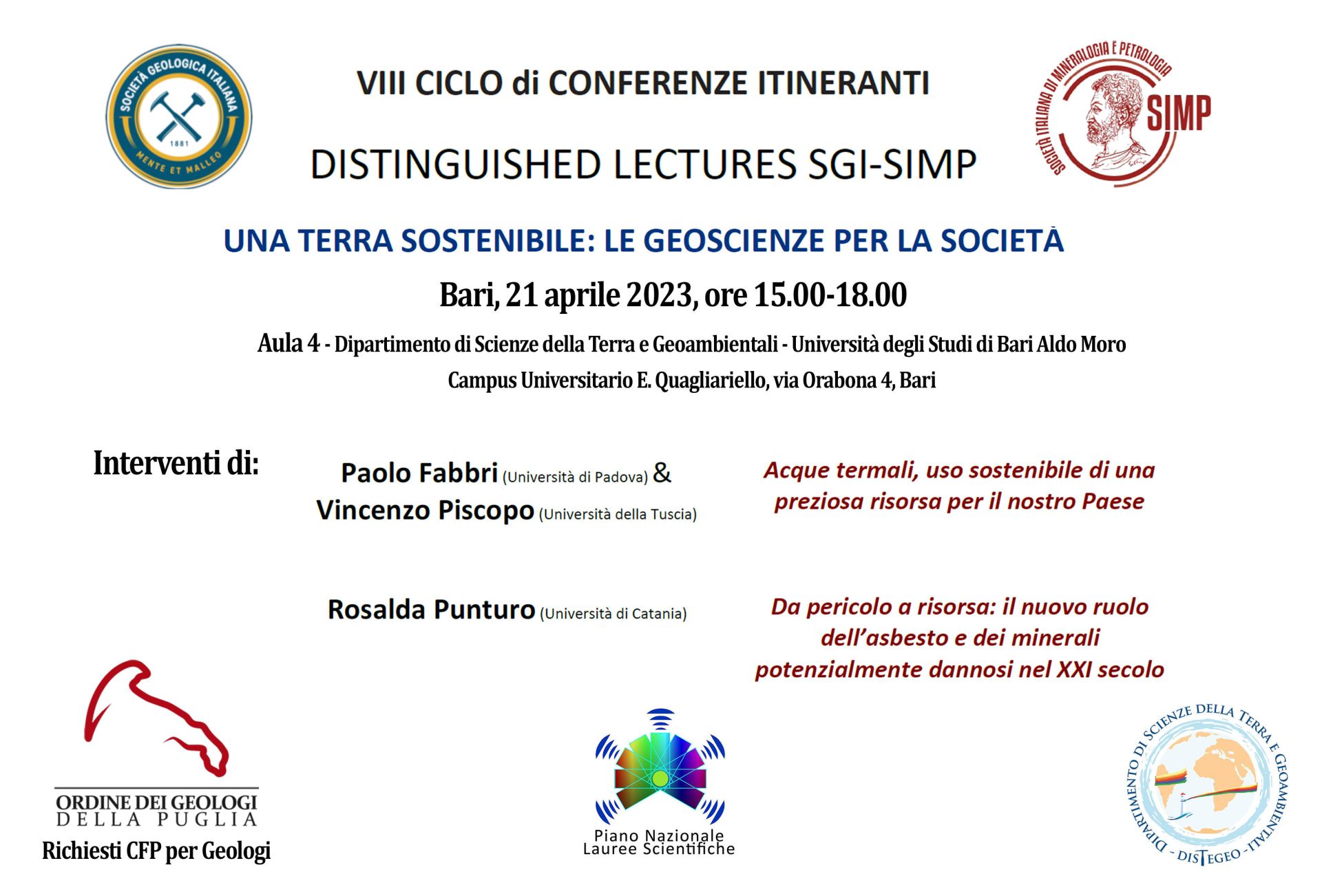 VIII ciclo Distinguished Lectures