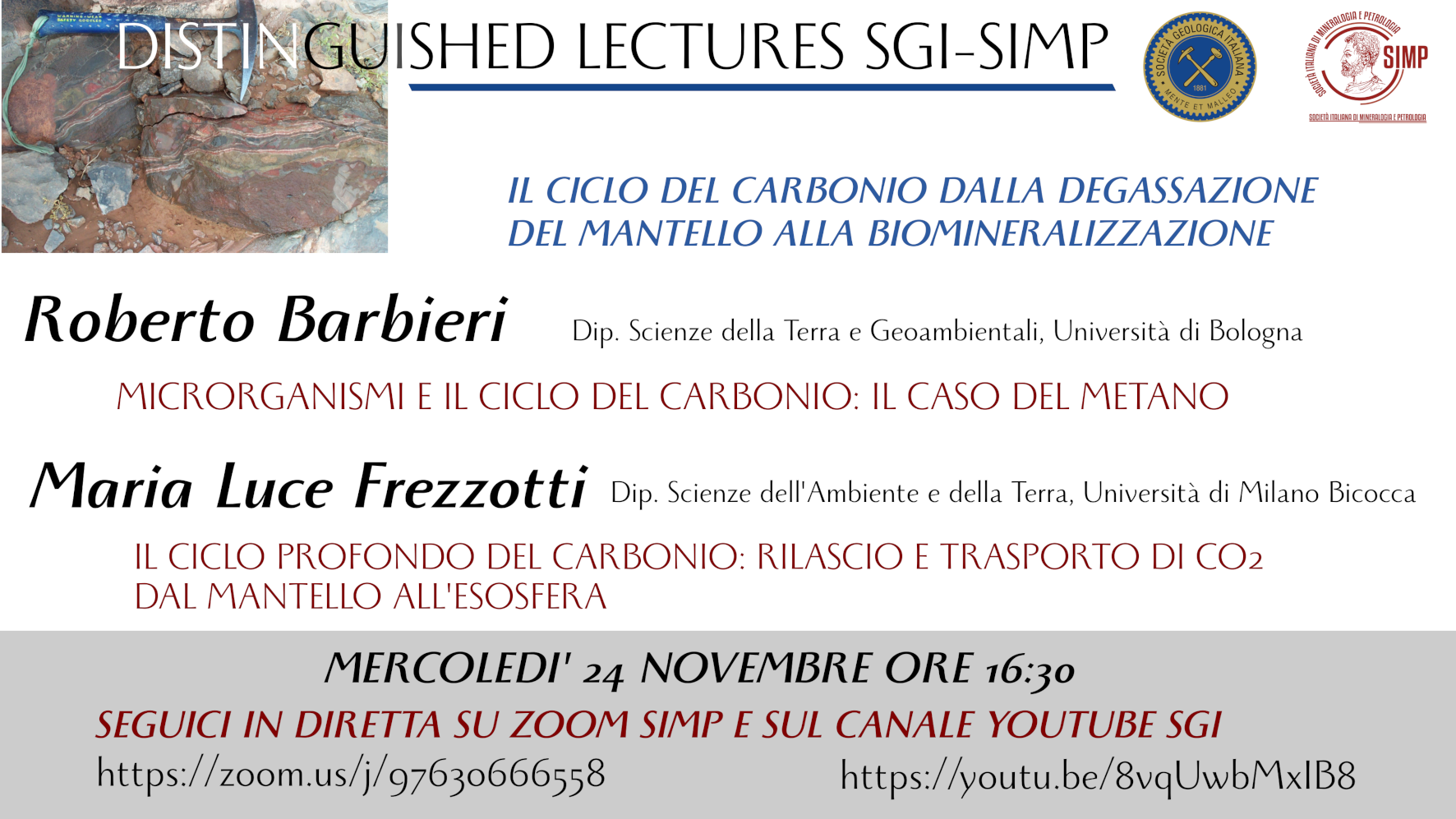 Le #DistinguishedLectures SGI-SIMP su Zoom e YouTube