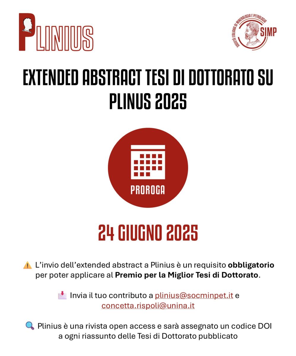 Proroga Call for extended abstract - Plinius 51/2025